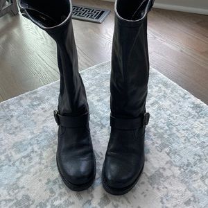 Frye Veronica Slouch Wide Calf black leather boots sz 9